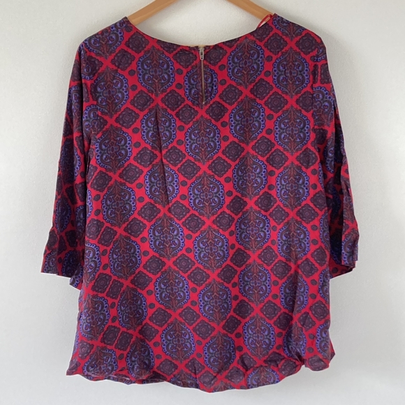 BNWT Beautiful Embellishments Monsoon Peasant Blouse Purple Size 16 - Picture 9 of 12